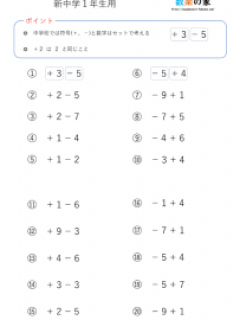 [x]新中1の数学予習プリント