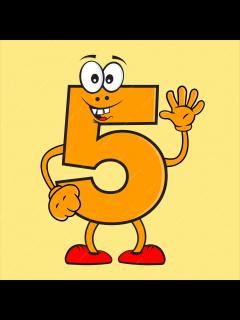 [x]Premium Vector | Creative number 5 cartoon character