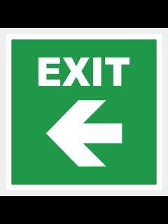 [x]Green emergency exit sign square on white. Vector Illustration left ...