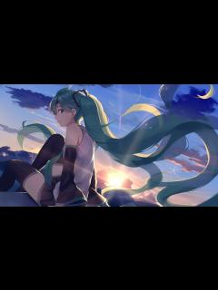 [x]VOCALOID 初音未来 女孩 长发 天空 动漫壁纸壁纸(动漫静态壁纸) - 静态壁纸下载 - 元气壁纸